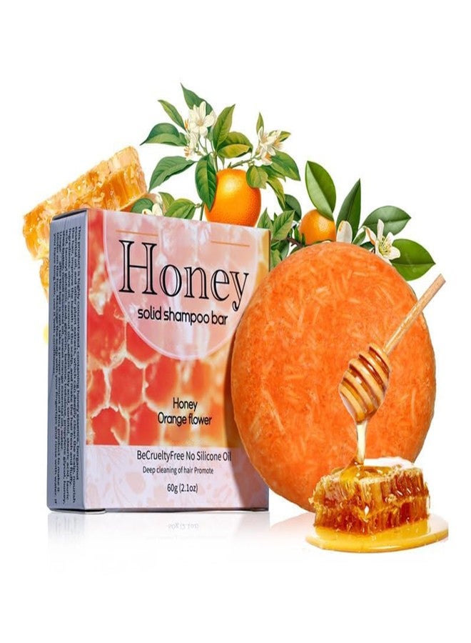 DLZZRS Honey Shampoo Bar for Deep Cleaning, Hydrating & Moisturizing Dry Hair, Natural Solid Soap Shampoo for All Hair Types, 2.1oz - Image 1